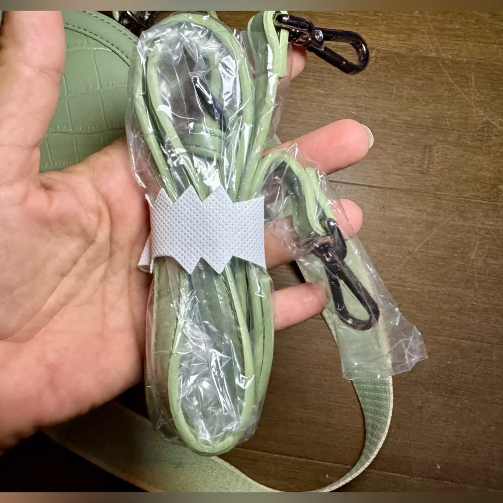 Mint Green Croc-Embossed Mini Bag - Picture 13 of 16